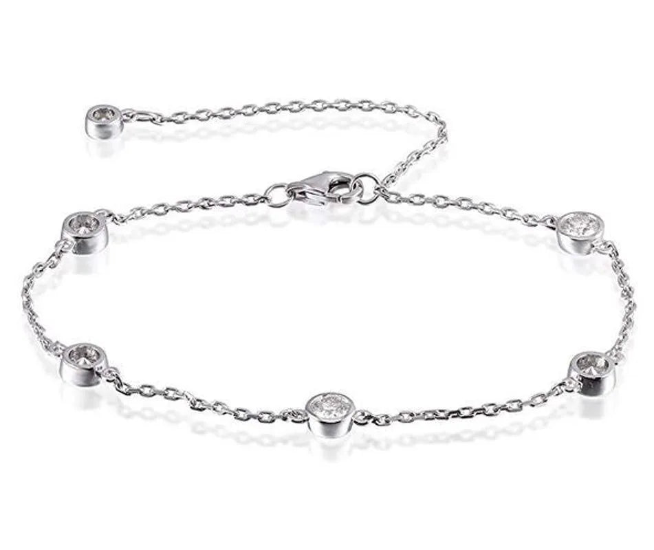 doveggs 1.25 carat bezel setting moissanite/lab grown diamond bracelet