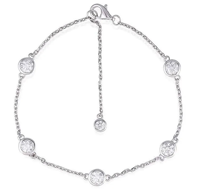 doveggs 1.25 carat bezel setting moissanite/lab grown diamond bracelet