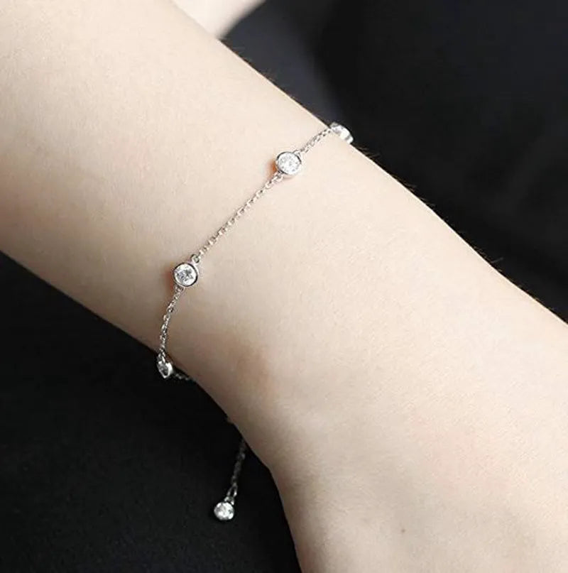 doveggs 1.25 carat bezel setting moissanite/lab grown diamond bracelet