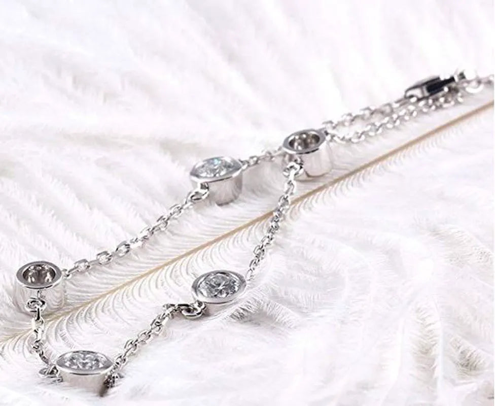 doveggs 1.25 carat bezel setting moissanite/lab grown diamond bracelet