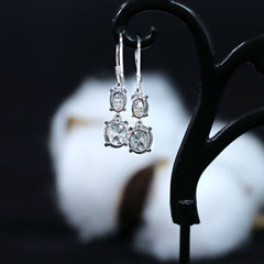 Doveggs 3 carat oval cut dangle moissanite earrings for women