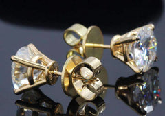 Doveggs round cut moissanite stud earrings for women