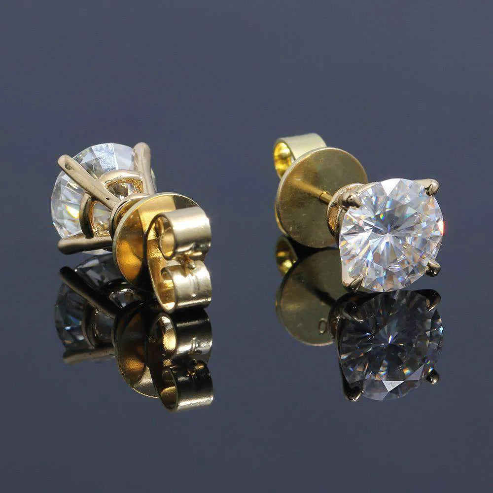 Doveggs round cut moissanite stud earrings for women