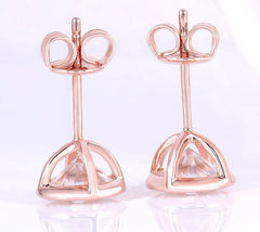Doveggs bezel setting round push back stud moissanite earrings for women