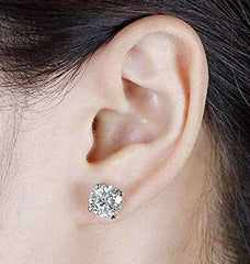 Doveggs solitaire round moissanite stud earrings for women
