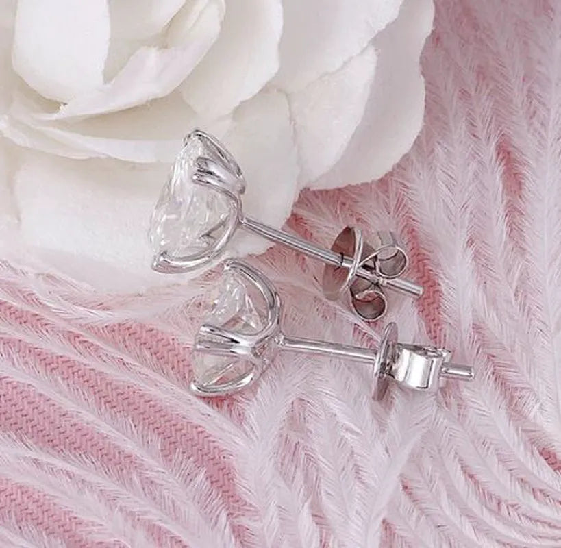 Doveggs solitaire cushion moissanite earrings for women