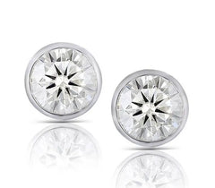 Doveggs bezel setting moissanite push back stud earrings