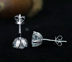 Doveggs round solitaire moissanite stud earrings for women