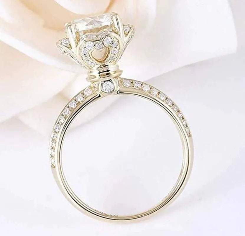 Doveggs half eternity paved engagement ring only semi-mount only(Exclusively to DovEggs Stones)
