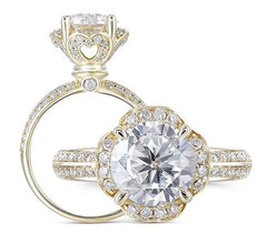 Doveggs half eternity paved engagement ring only semi-mount only(Exclusively to DovEggs Stones)
