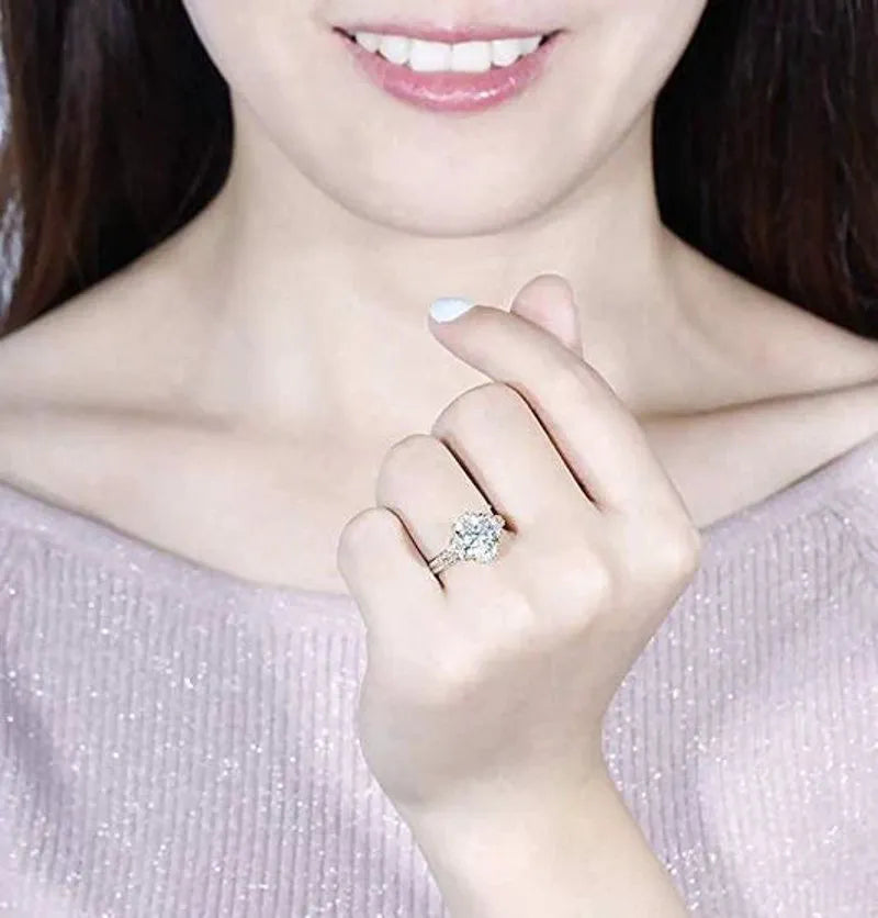 Doveggs half eternity paved engagement ring only semi-mount only(Exclusively to DovEggs Stones)