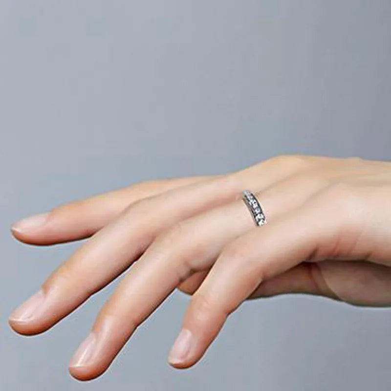 Doveggs half eternity channel set moissanite /lab grown diamond wedding bands-2.2mm band width