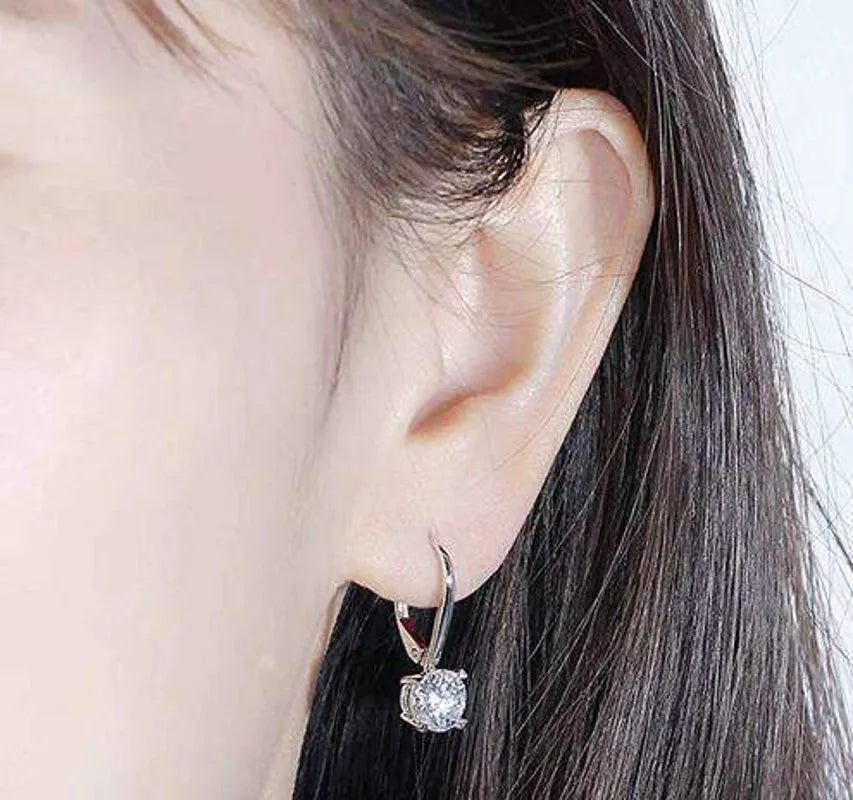 Doveggs round moissanite hoop earrings for women