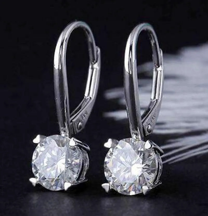 Doveggs round moissanite hoop earrings for women