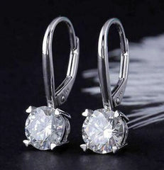 Doveggs round moissanite hoop earrings for women