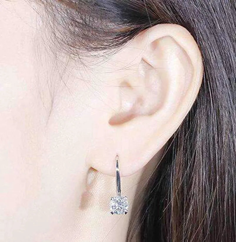 Doveggs round moissanite hoop earrings for women