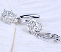 Doveggs round solitaire moissanite hoop earrings