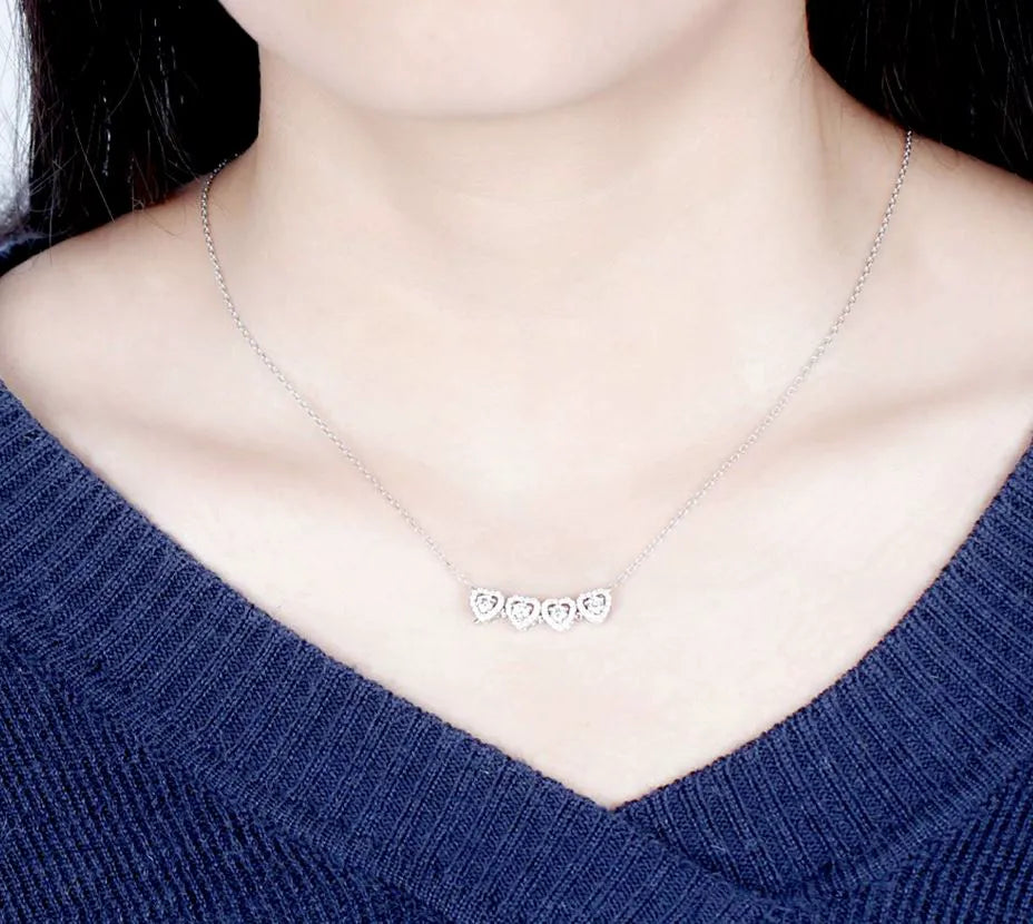 Doveggs round heart shape moissanite pendant necklace for women