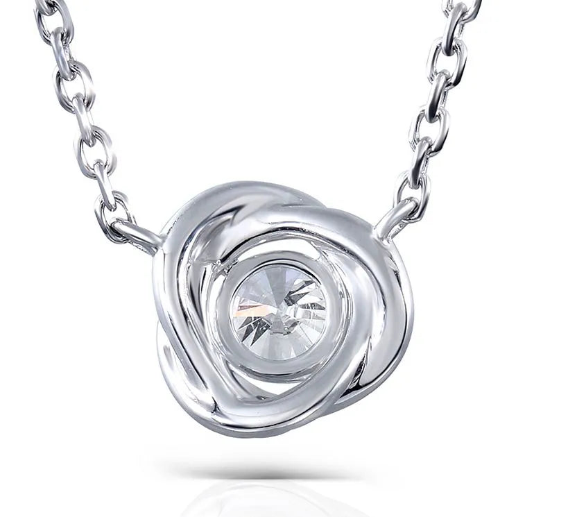 Doveggs round halo moissanite pendant necklace for women