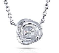 Doveggs round halo moissanite pendant necklace for women