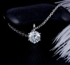 Doveggs round brilliant moissanite pendant necklace for women (pendant only)