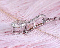 Doveggs round art deco moissanite pendant necklace (pendant only)