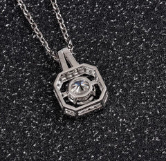 Doveggs art deco round moissanite pendant necklace (pendant only)