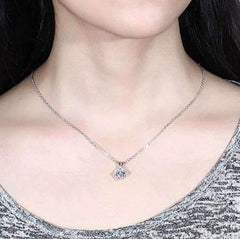 Doveggs double prongs cushion moissanite pendant necklace for women (pendant only)