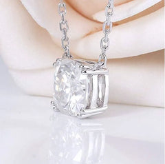 Doveggs solitaire cushion moissanite pendant necklace for women