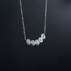 Doveggs 2.5 carat oval cut five stone moissanite pendant necklace for women