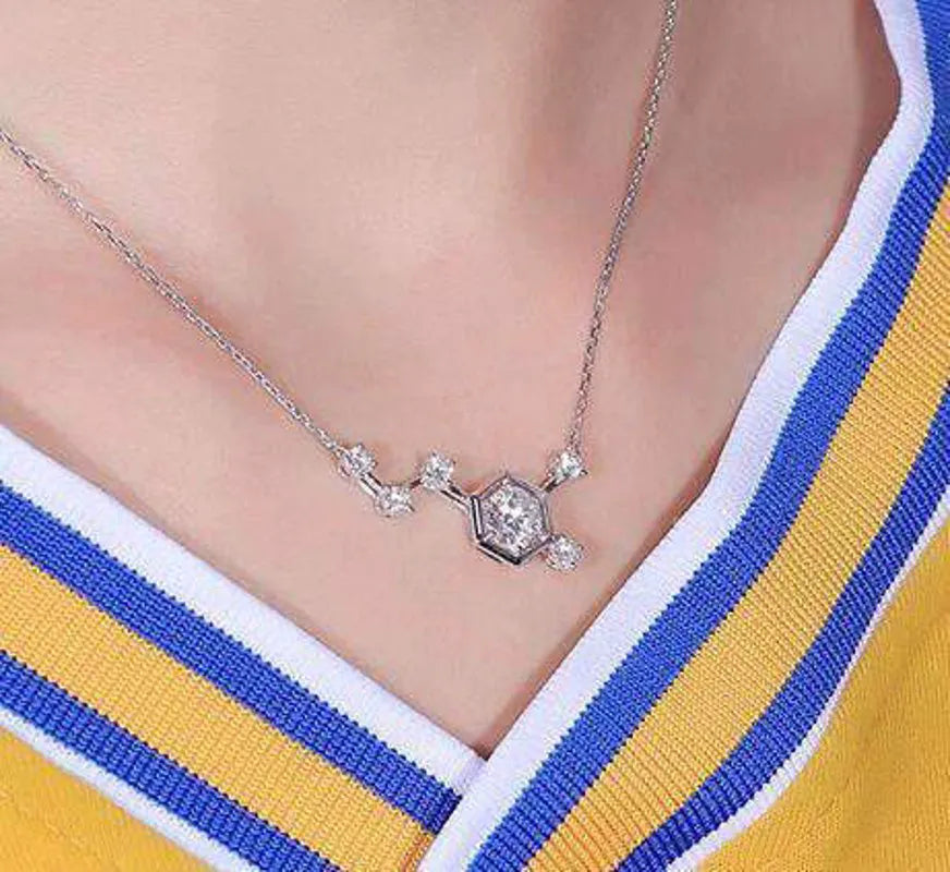 Doveggs round side stone moissanite pendant necklace