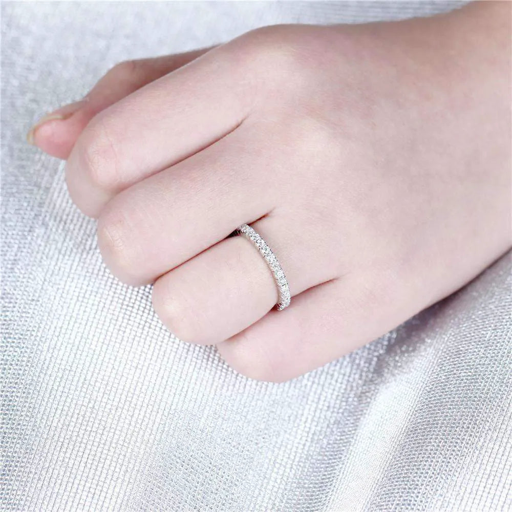 doveggs Half eternity pave moissanite/lab grown diamond wedding band-1.8mm band width