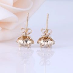 Doveggs jacket round moissanite stud earrings for women
