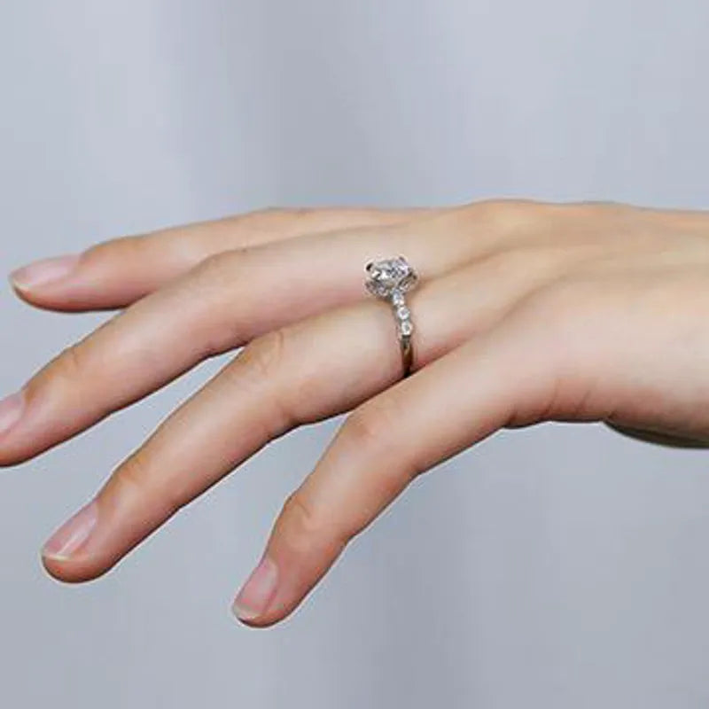 doveggs round halo side-stone moissanite engagement ring
