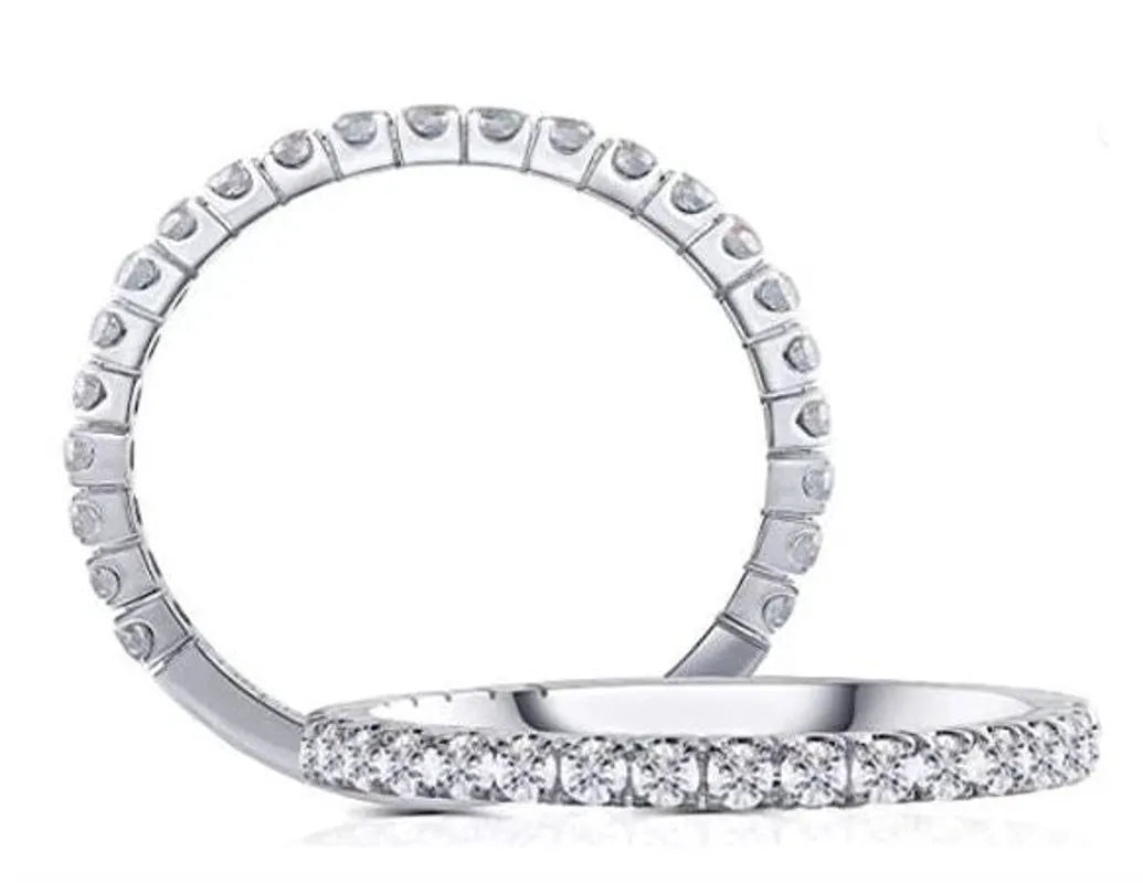 doveggs Half eternity pave moissanite/lab grown diamond wedding band-1.8mm band width