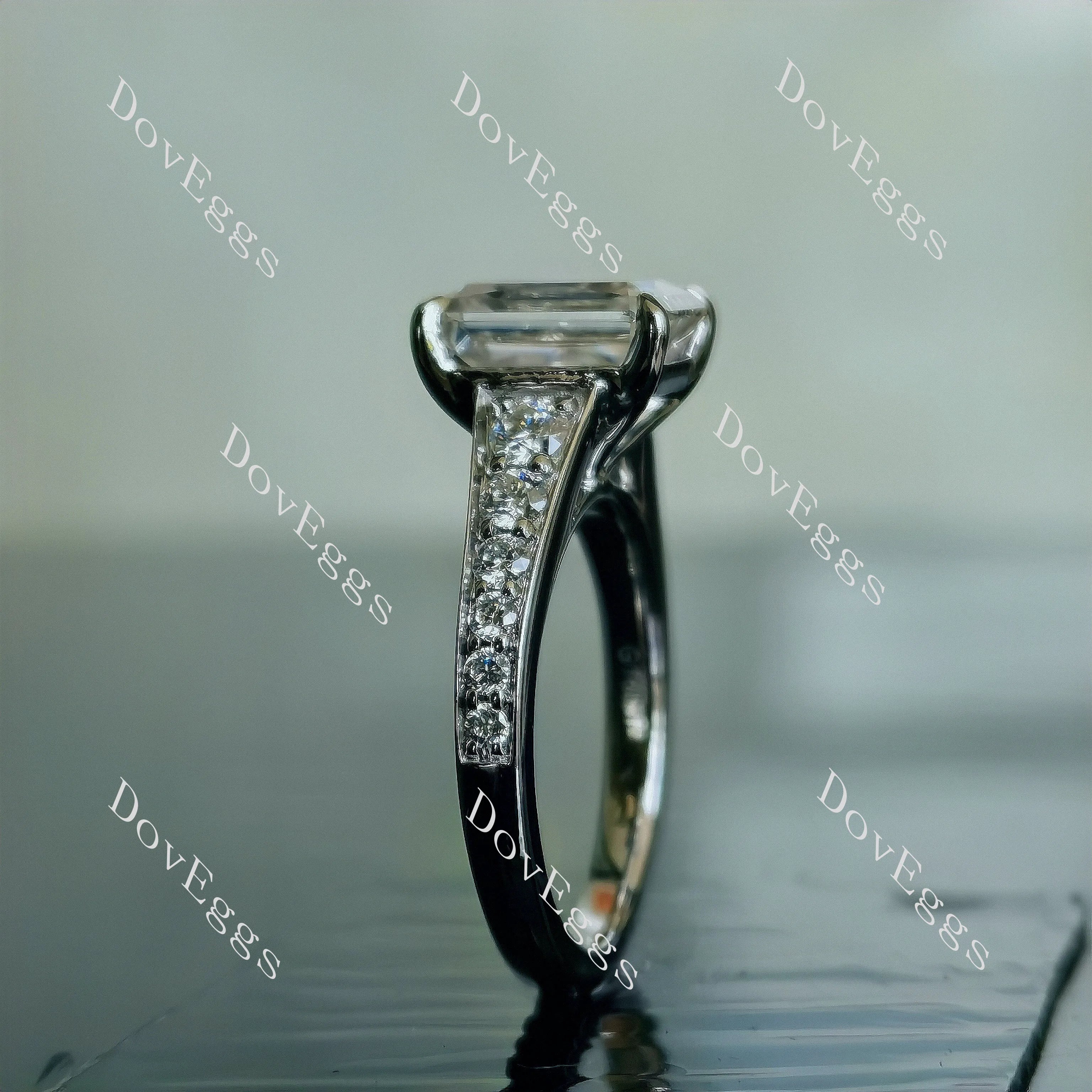 The My Forever radiant half eternity pave moissanite engagement Ring