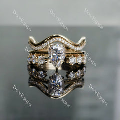 Ciella pear art deco moissanite engagement ring