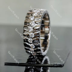 Doveggs round full eternity moissanite/lab grown diamond wedding band-9mm band width