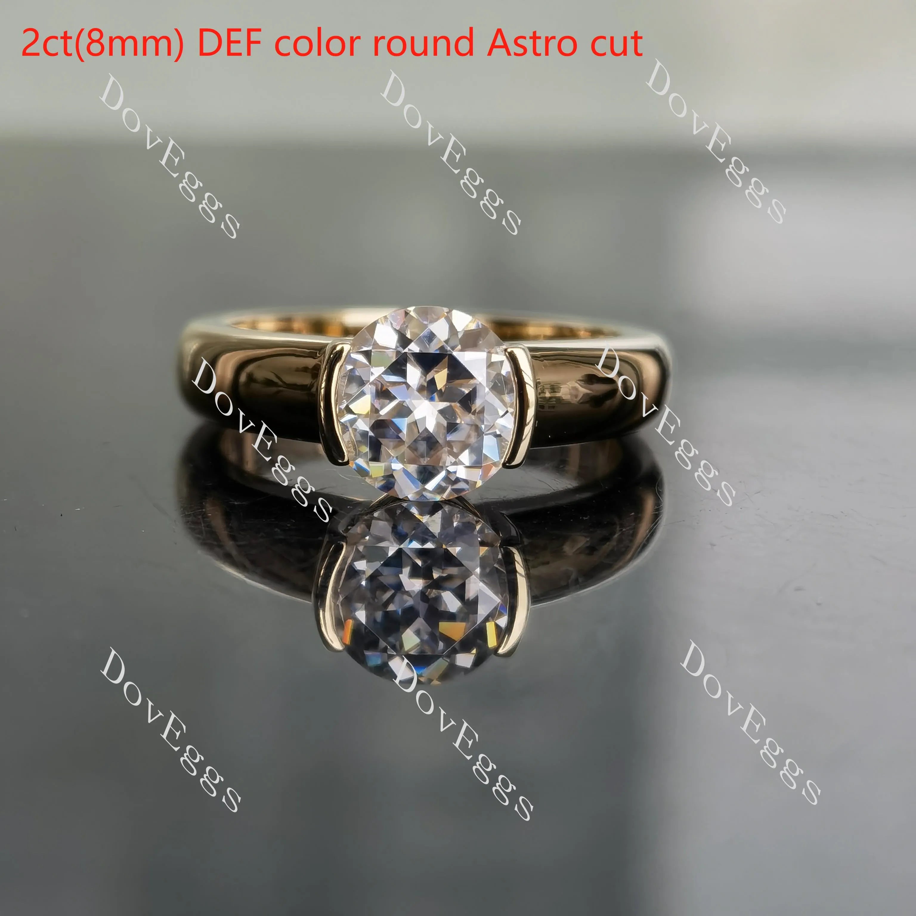 Doveggs solitaire moissanite engagement ring
