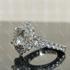 (size 7.25)Doveggs 5ct GHI color cushion moissanite engagement SS ring