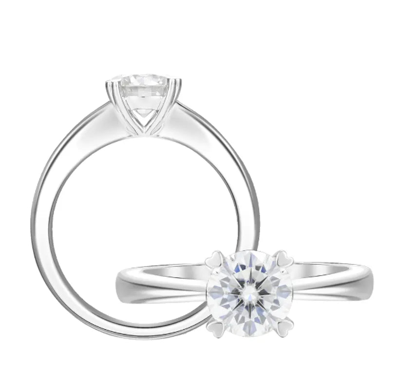 doveggs round solitaire moissanite engagement ring
