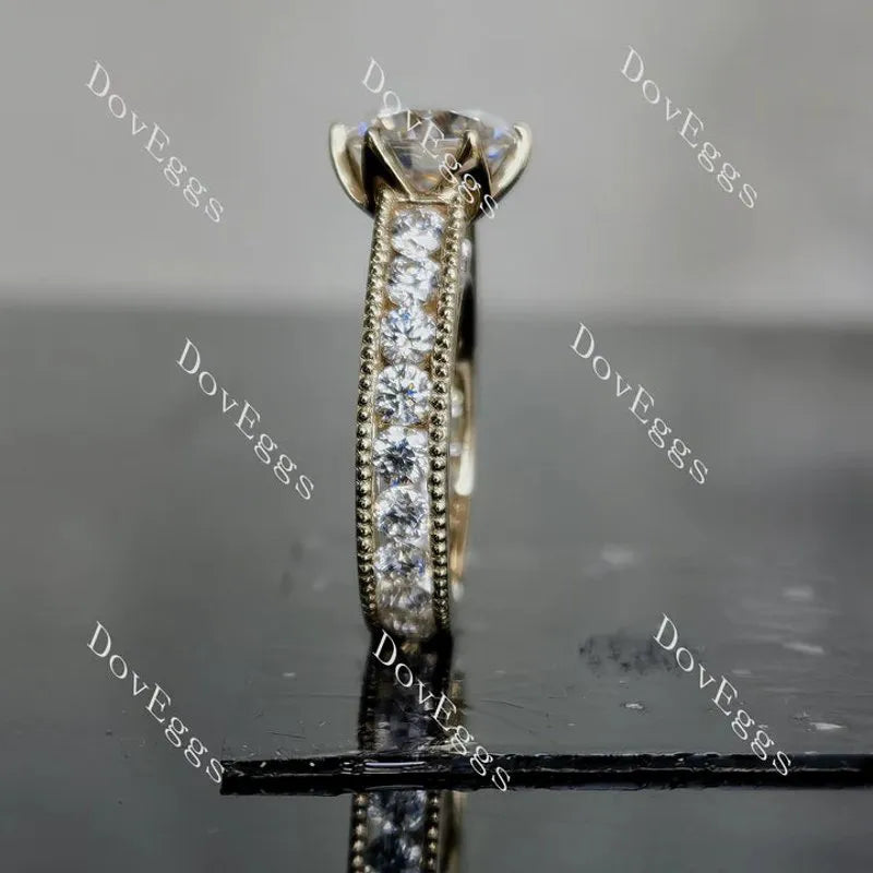 Doveggs Solitaire round full eternity channel set engagement ring semi-mount only(Exclusively to DovEggs Stones)