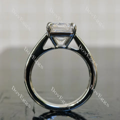 Asscher channel pave moissanite engagement ring| DovEggs