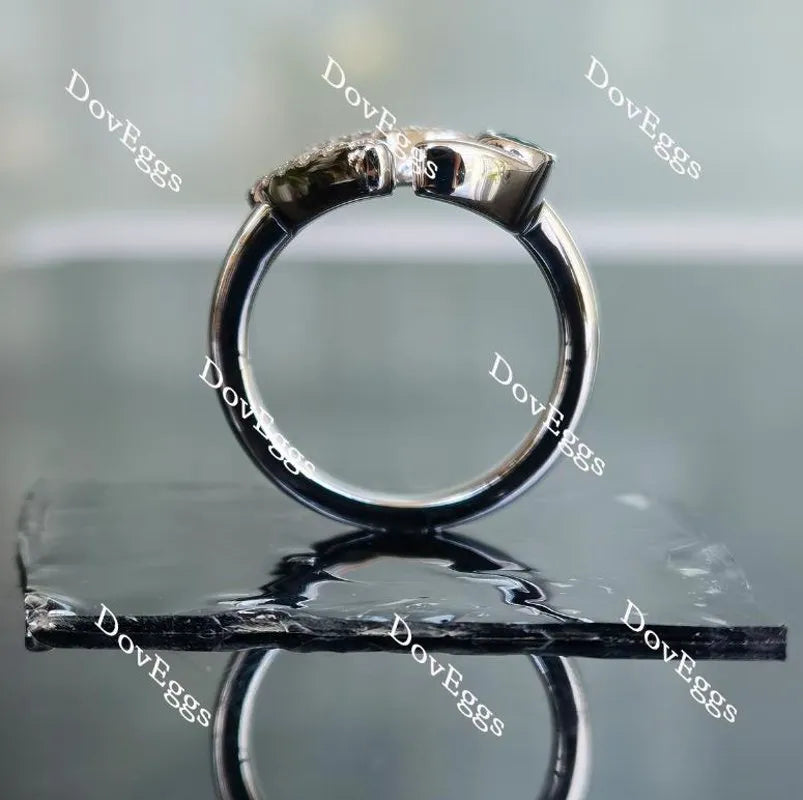 In Mayte honor: you are value round moissanite/lab grown diamond & colorded gem band-2.3mm band width