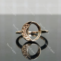Doveggs moon hollow out engagement ring