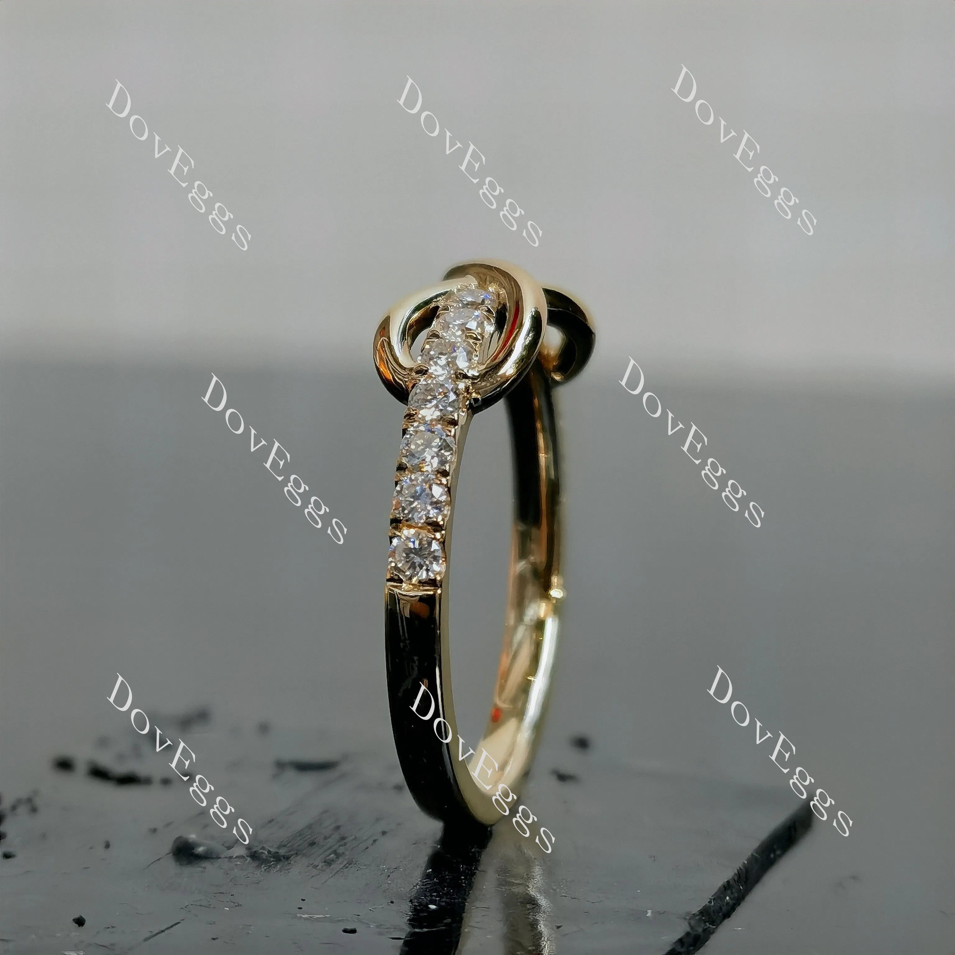 DovEggs round half eternity pave moissanite/lab grown diamond wedding band-2.0mm band width