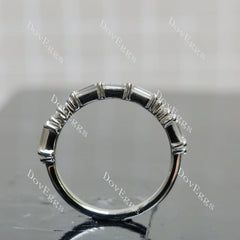 (size 7) Doveggs sterling silver round baguette wedding band