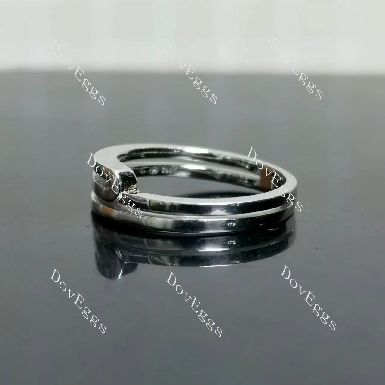 (size 7.25 ) Doveggs sterling silver art deco vintage plain wedding band