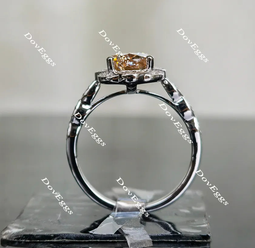 Doveggs halo colored moissanite engagement ring only