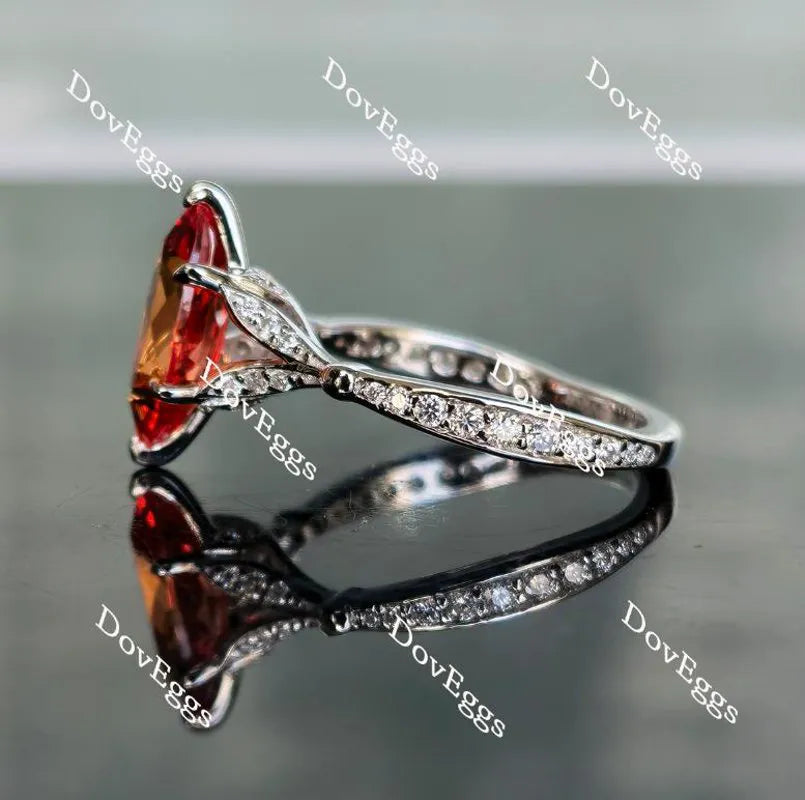 Doveggs marquise art deco orange sapphire colored gem engagement ring